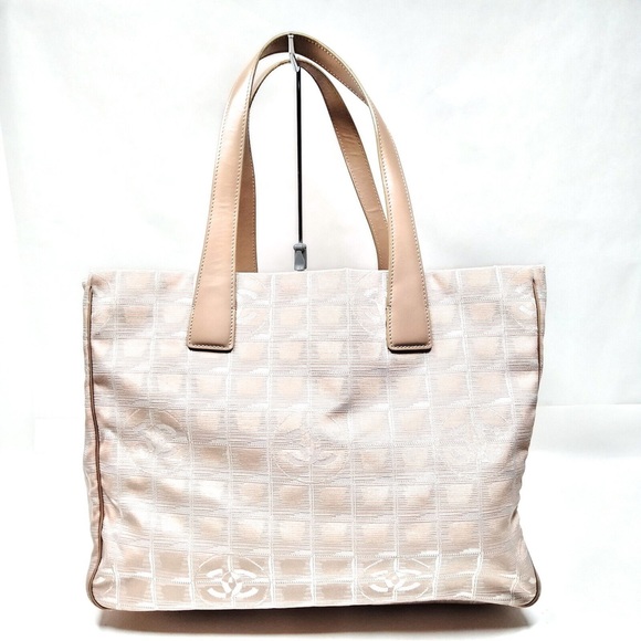 Chanel Hand Bag New Travel Line Beige Nylon